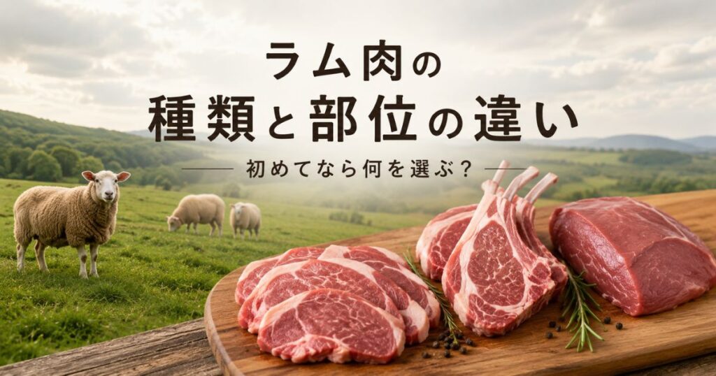 ラム肉の種類と部位の違いを紹介するイメージ