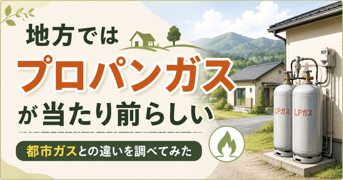 地方でプロパンガスが多い理由と都市ガスとの違いを解説するアイキャッチ画像