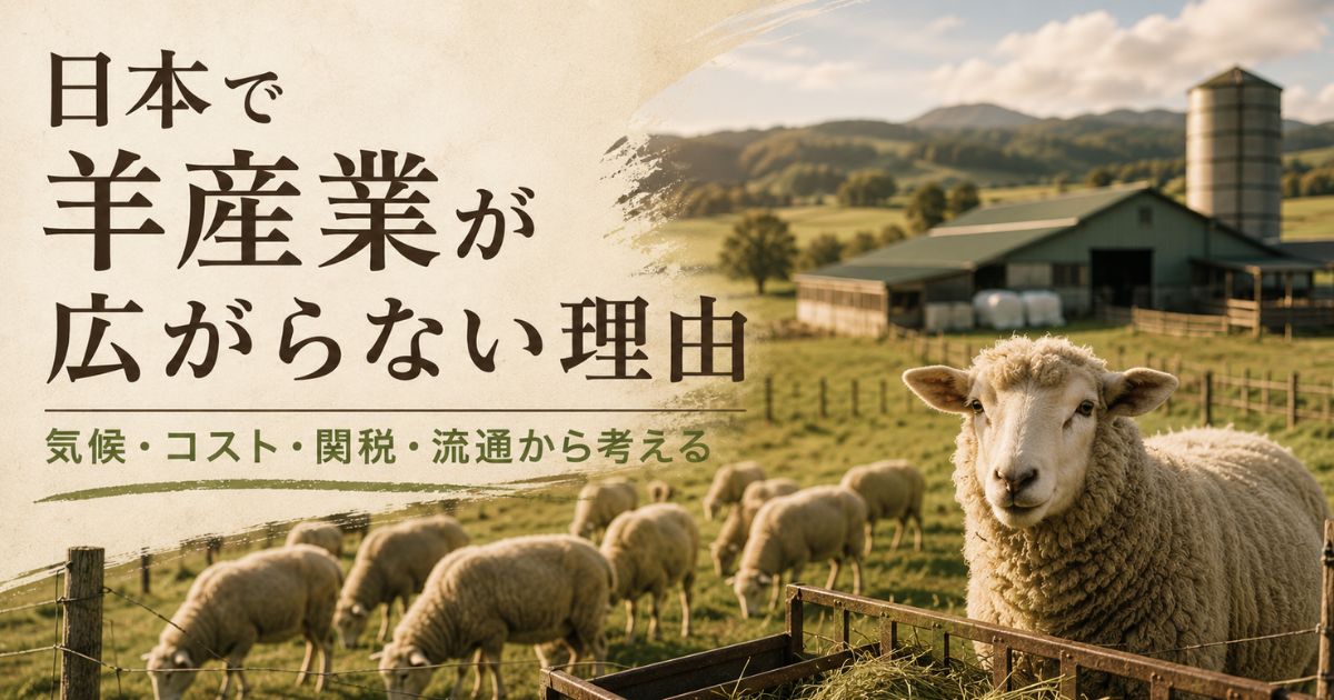 日本で羊産業が広がらない理由を解説するアイキャッチ画像