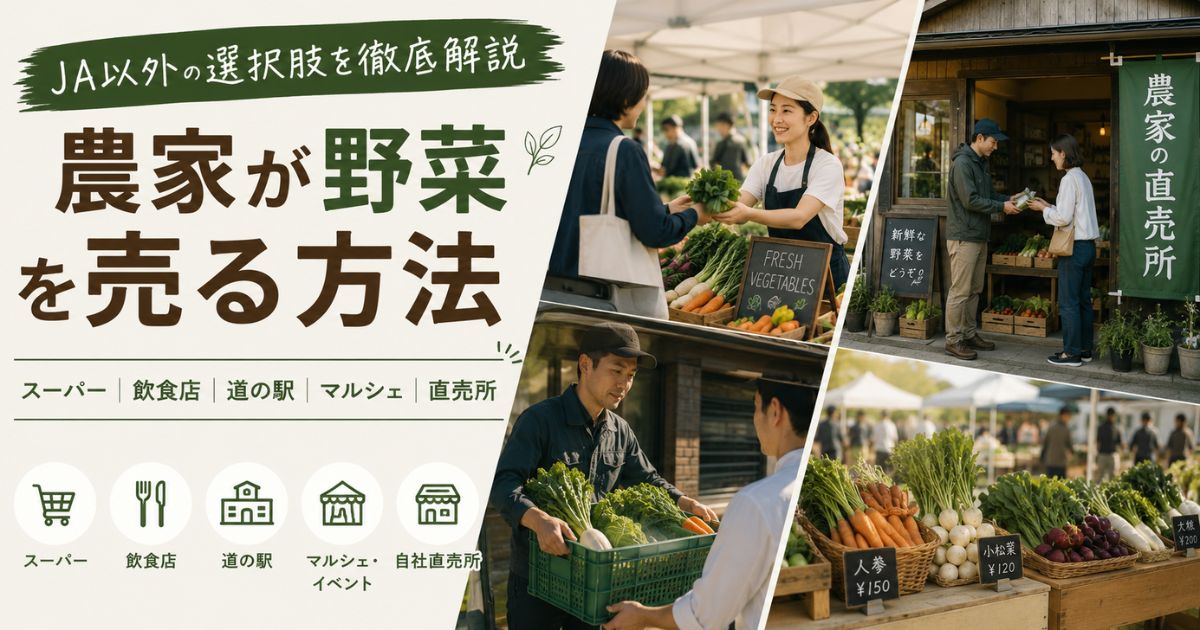 JA以外の農家の販売方法を紹介するアイキャッチ画像