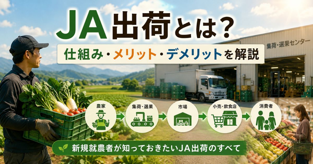 JA出荷の仕組みやメリット・デメリット、流通の流れを解説するアイキャッチ画像