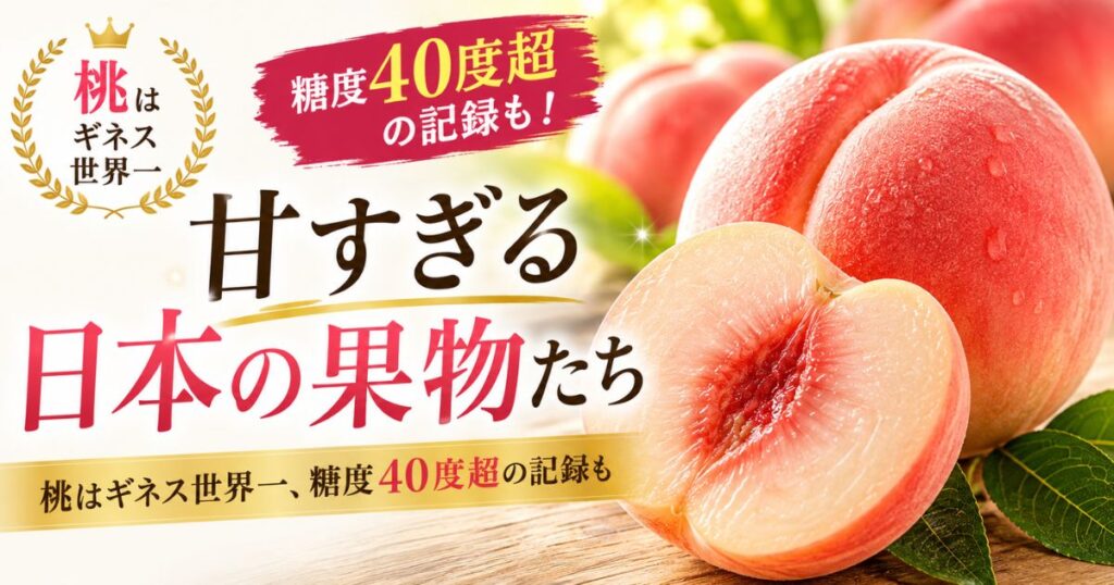桃のギネス世界記録や糖度40度超の実測例を紹介する高糖度な日本の果物の記事画像